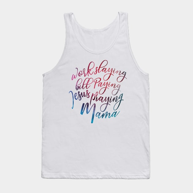 Jesus Praying Mom Tank Top by BrillianD